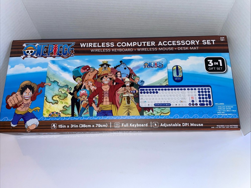 ONE PIECE Wireless 3-in-1 Computer Accessory Set Keyboard Mouse Desk Mat Open