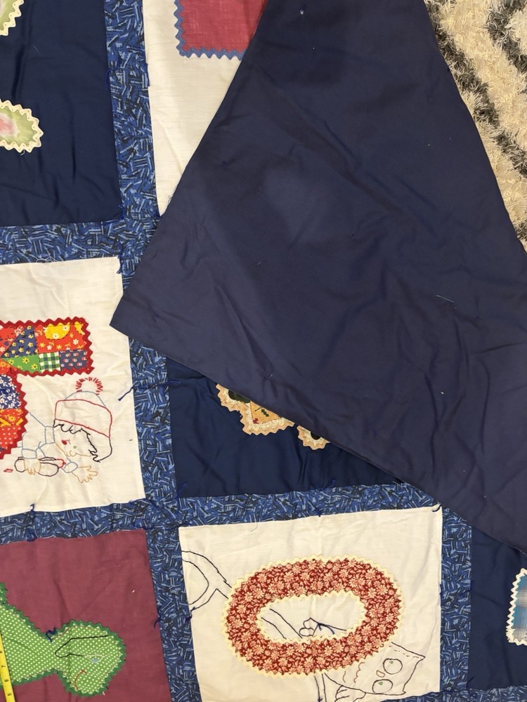 Handmade Quilt Blue Approximately 51”x46”