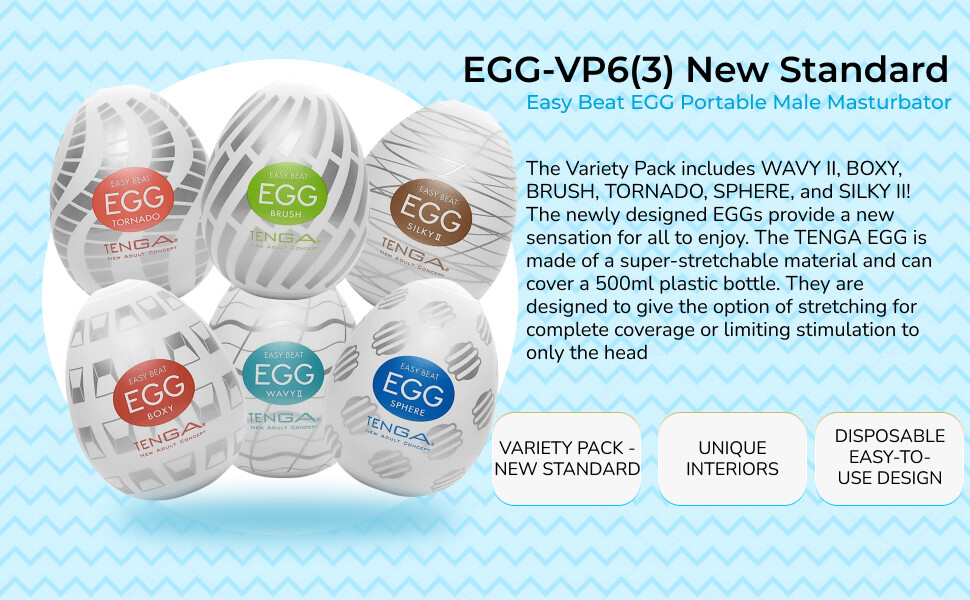 TENGA EGG Variety Disposable Male Masturbator/Stroker 6pc Set NIB NWT