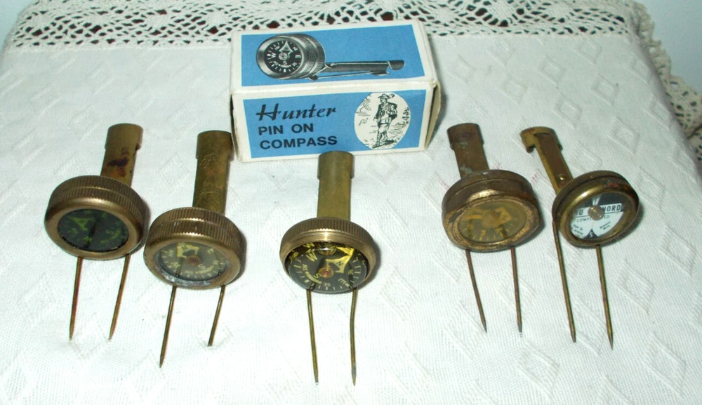5~ANT/VTG PIN ON COMPASS~BRAINARD MI. & GERMANY~READ***