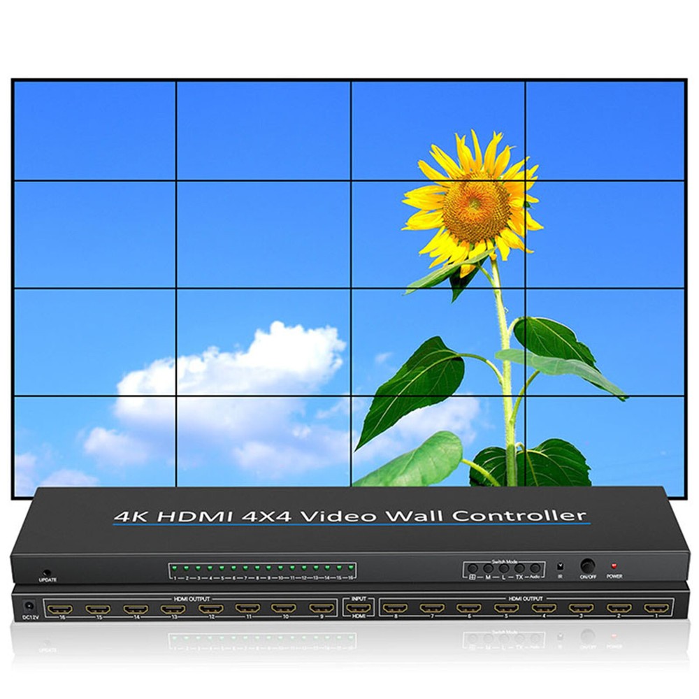 4K HDMI Video Wall Controller 4X4 2x2 1x4 1x3 16 HDMI TV Splice Screen Processor