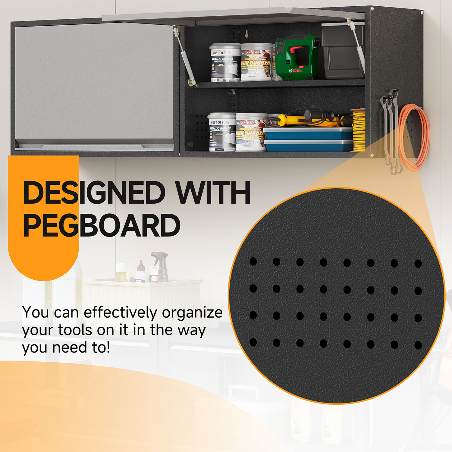 Wall Mounted Metal Storage Cabinet Garage w Adjustable Shelf, Metal Wall Cabinet