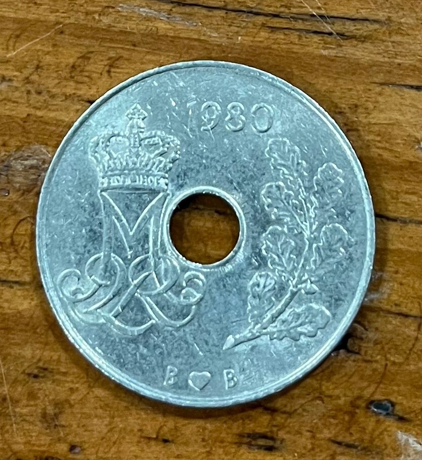 DENMARK, 25 ore, 1980 coin