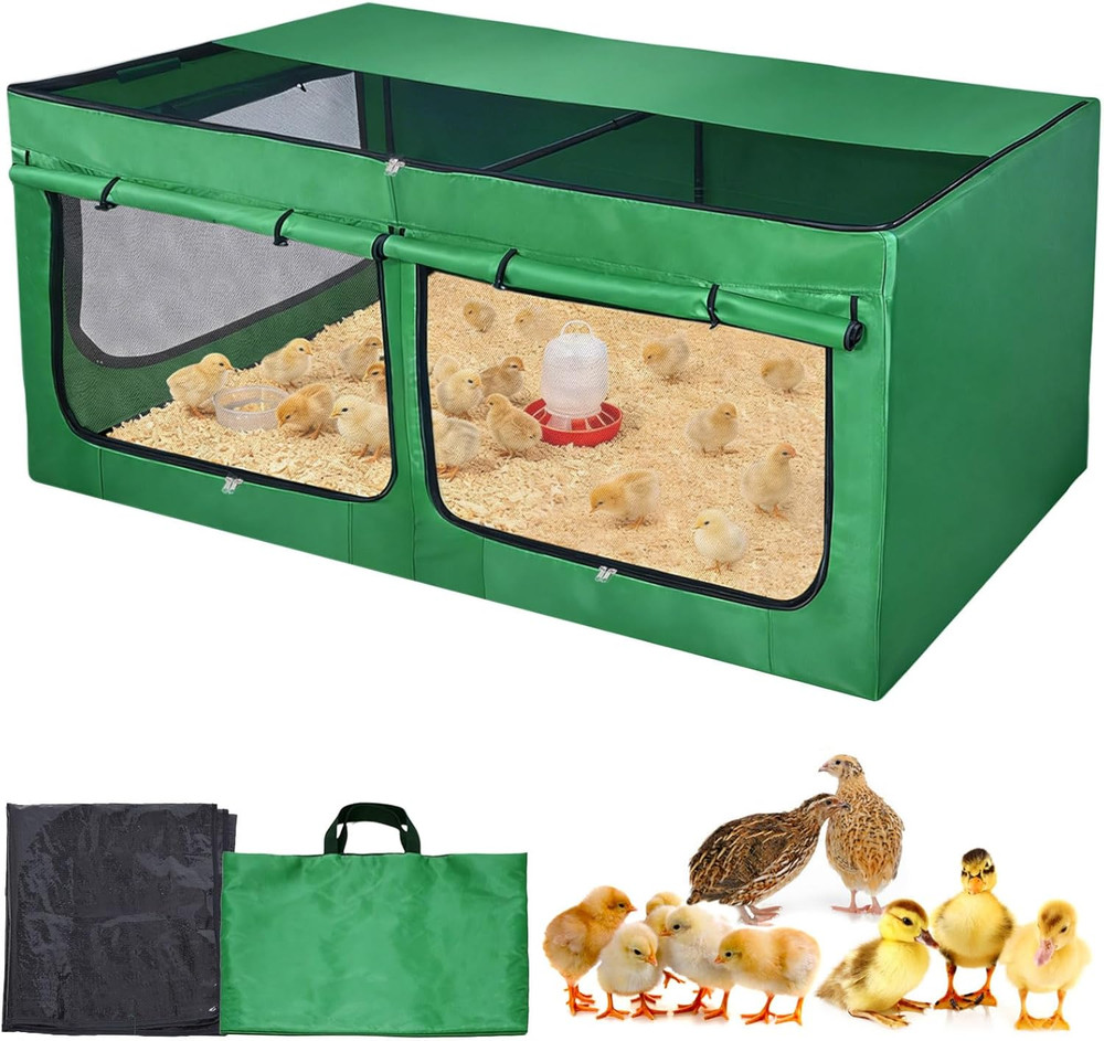 Brooder Box for Chicks, Chicken Run Large Chick Starter Kit Portable Brooding Pe