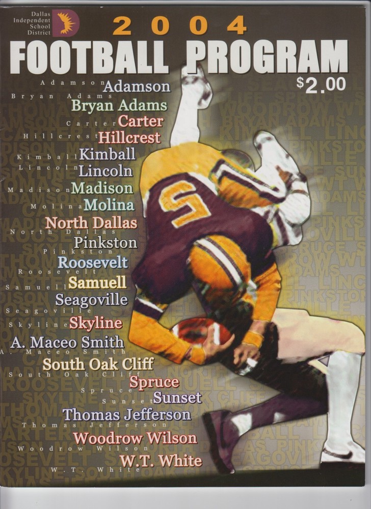 2004 DALLAS TEXAS DALLAS ISD FOOTBALL PROGRAM
