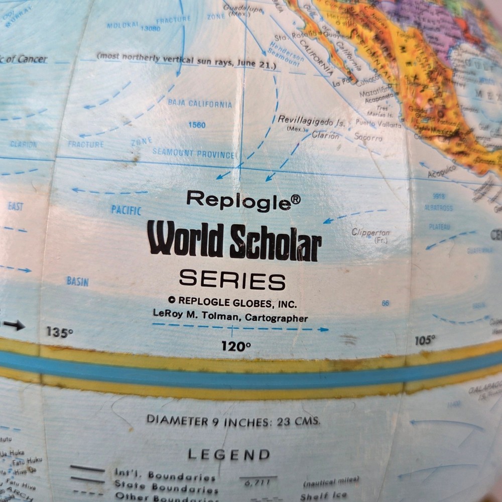 Replogle World Scholar Series 9 Inch Rotating Tabletop Topographical Globe