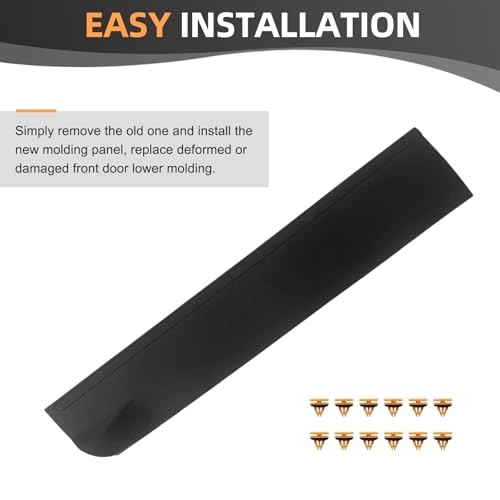 Door Lower Side Molding Strip Panel Trim Cover with Retainer Clips Front Left