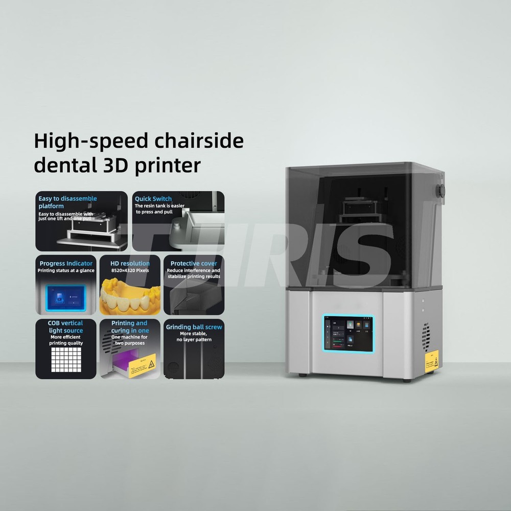 Dental 3D Printer 6.8'' 9K Desktop 3D Printing Machine With Curing