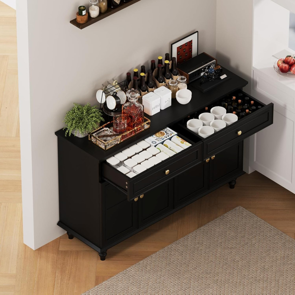 Rustic 47.6" Buffet Sideboard with Drawers & Doors for Kitchen or Dining Room