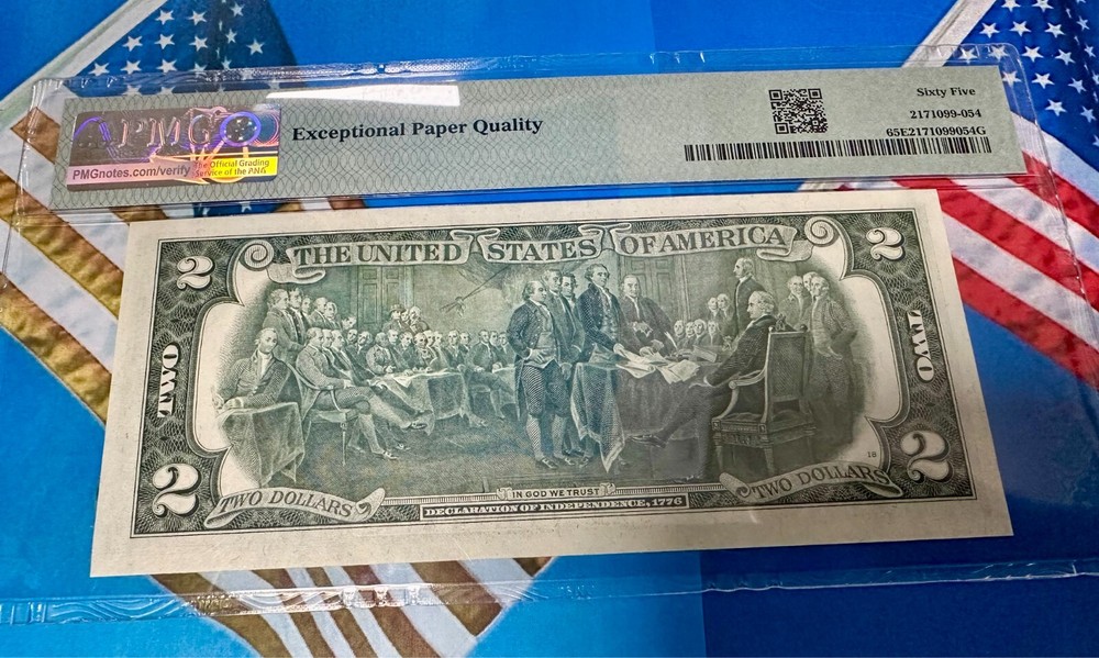 1993 TWO DOLLAR NOTE PROFESSIONALLY GRADED- PMG 65 - SEE PICS - SUPER NICE!!!