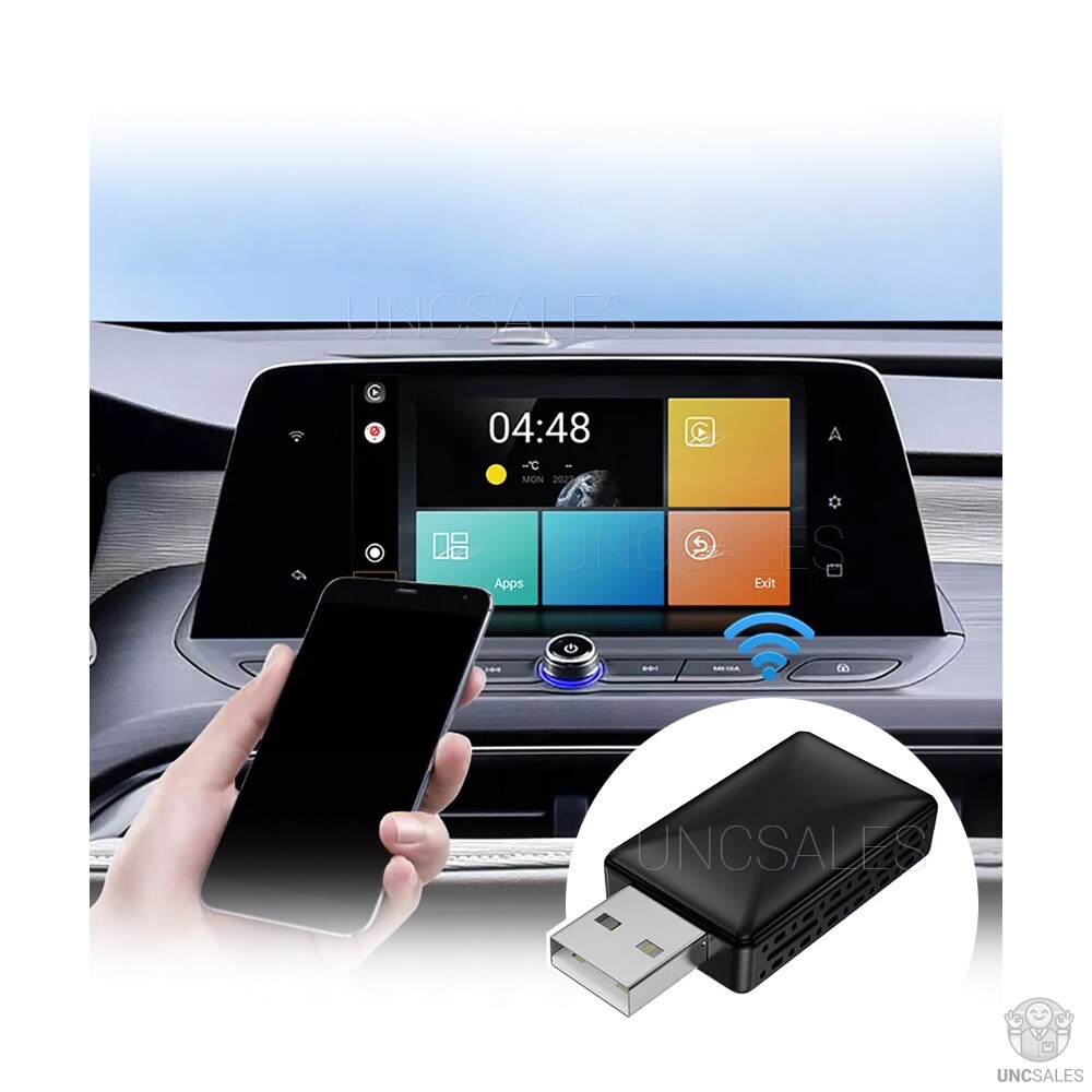 2-in-1 Carplay Wireless Adapter Android Auto Plug Play Connect USB Dongle