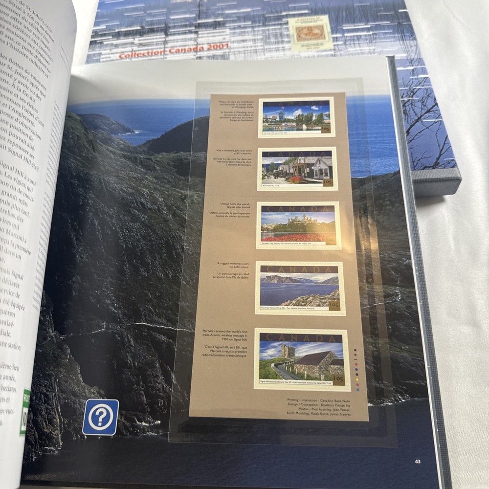 2001 Canada Post Yearbook Annual Official Stamp Issues - COMPLETE