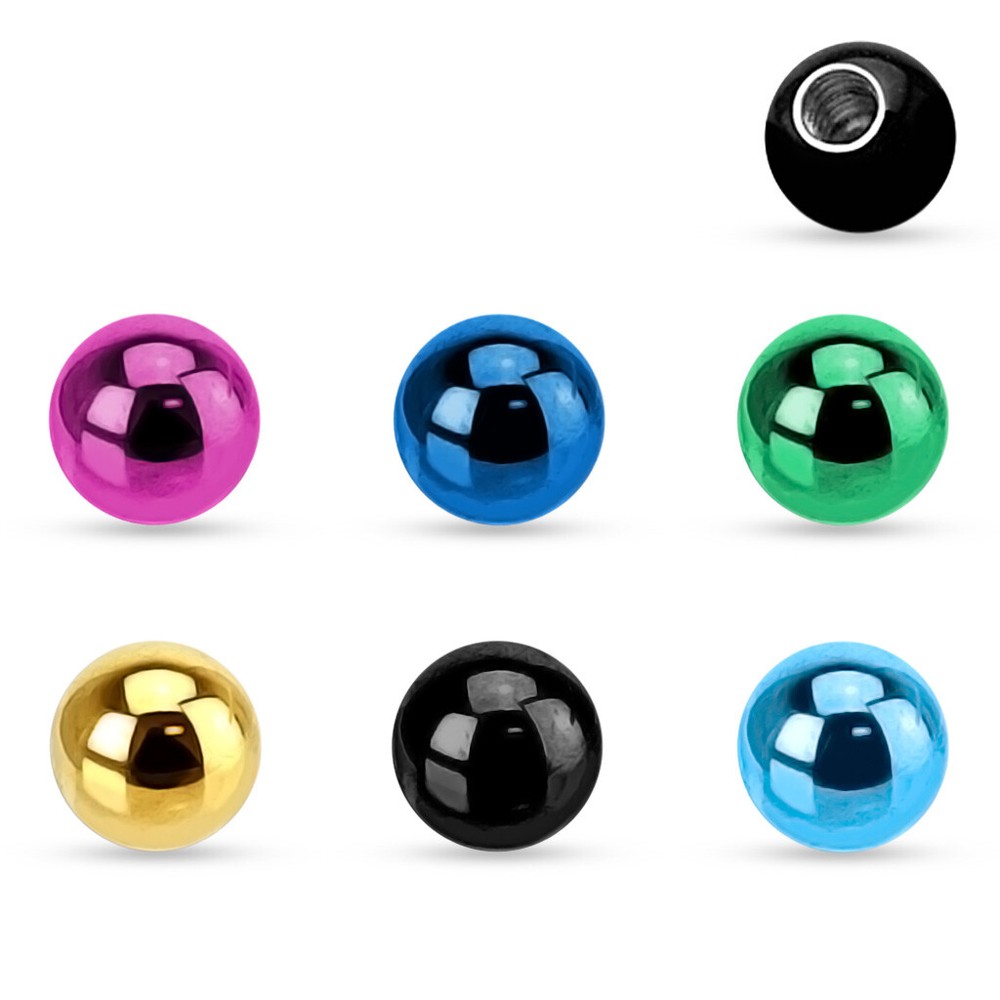 10 Pc 16G Titanium Threaded Replacement Ball For Eyebrow Ear Cartilage Piercing