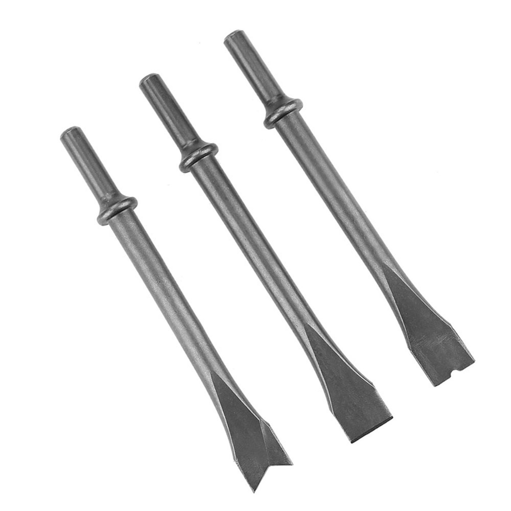 3pcs Air Hammer Chisel Set Extra Long Round Shank Pneumatic Hammer Bit Set