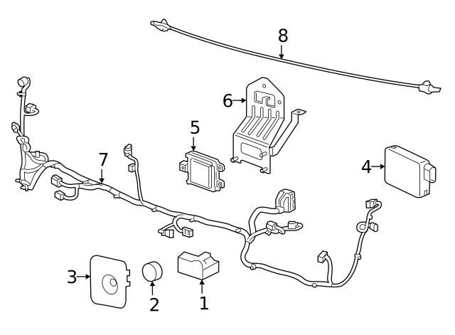 Genuine GM Front Object Alarm Sensor Wiring Harness 84403679