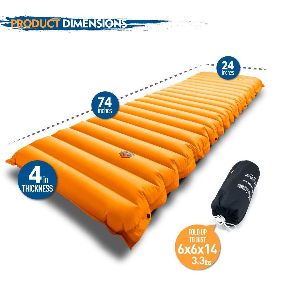 Extra Thickness Inflatable Sleeping Pad with Built-in Pump Most Comfortable C...