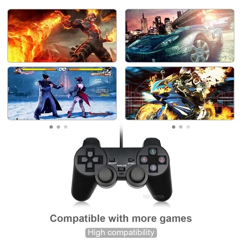 USB Game Controller Vibration PC Windows XP/7/8/10/11 Laptop