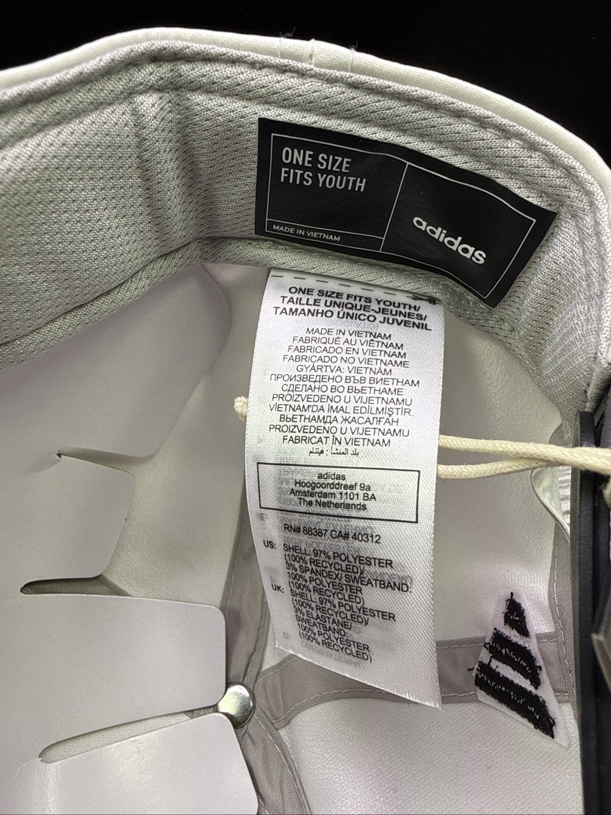 Adidas Golf Hat SnapBack Rope Cap White Youth New With Tags NWT OSFY