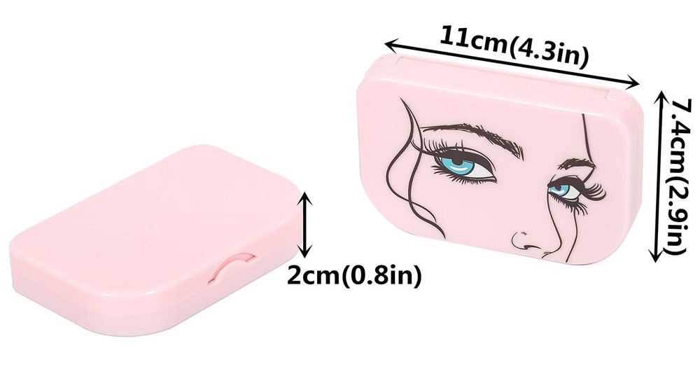 False Eyelash Case Lash Organizer Container 2 Piece Set, Light Pink