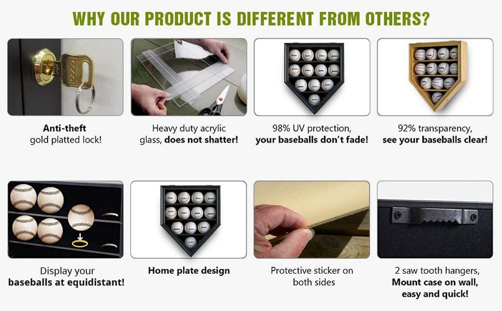 Baseball Display Case | Baseball Holders for Balls | Display Baseballs | 12 B...