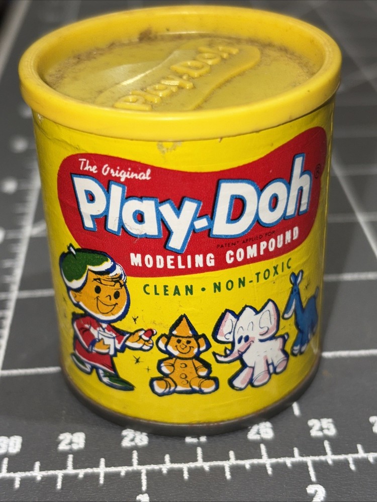 2 Original Play-Doh Vintage Empty 1962 2 Oz Cans