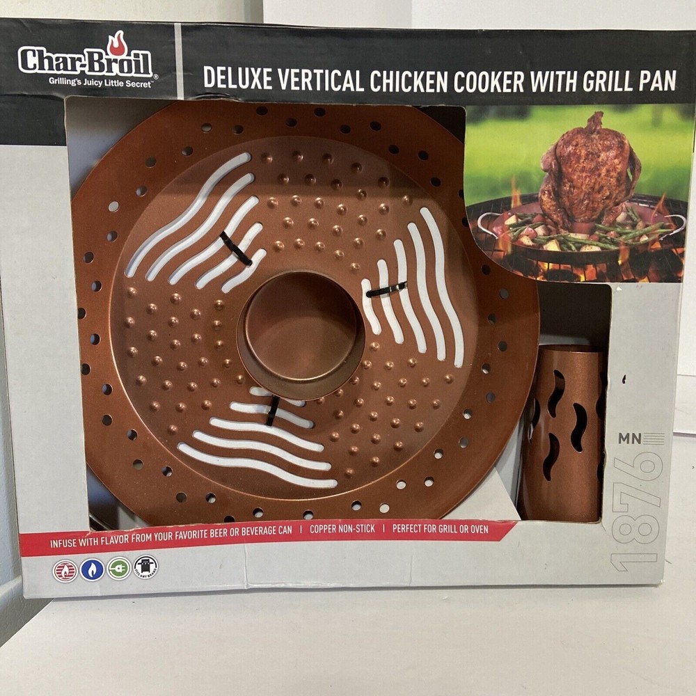 Deluxe Vertical Chicken Cooker with Grill Pan