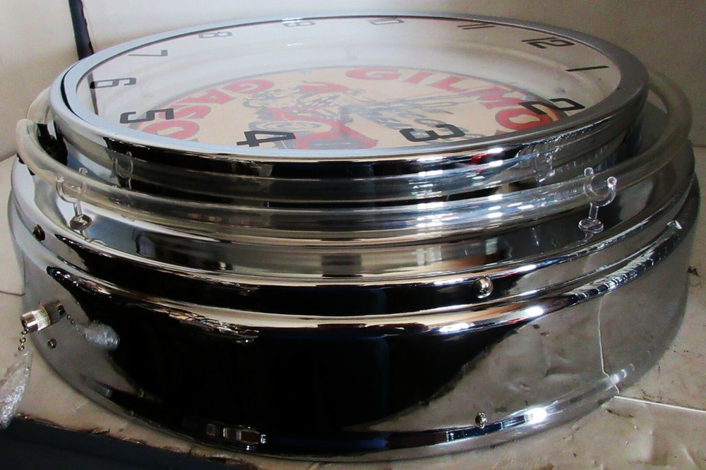 Gilmore Double Red Neon Clock 18"