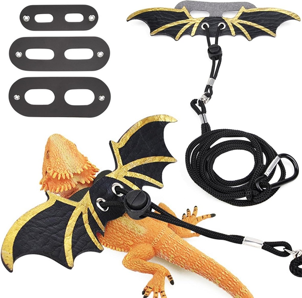Comfortable Leather Bearded Dragon Leash Set - Adjustable for All Small Reptiles