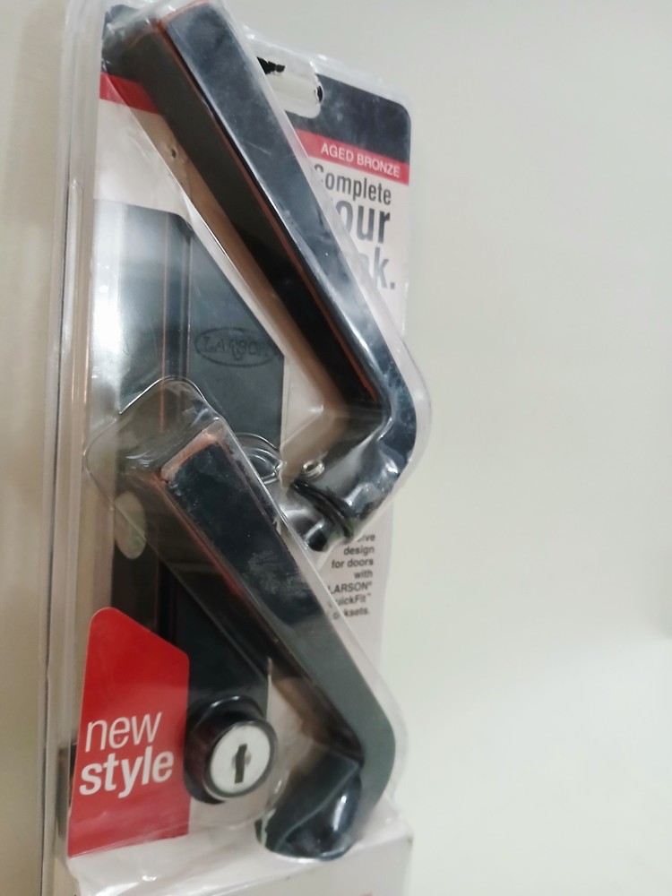 Larson Door Handle Quickfit Straight Handle 20298957 Five Spindle Aged Bronze
