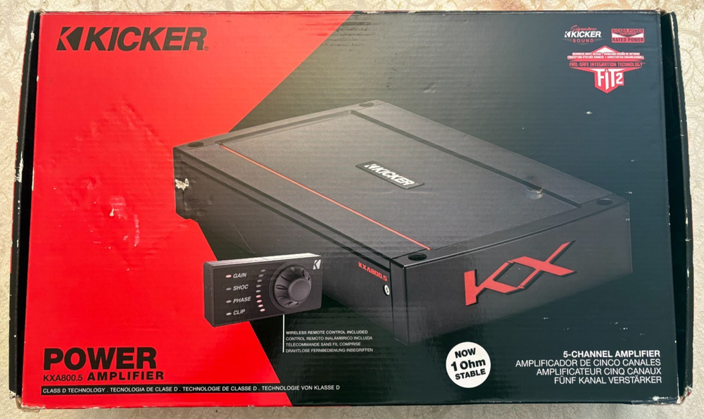 KICKER KXA800.5 AMP 5-CHANNEL AMPLIFIER DISPLAY MODEL W WIRELESS REMOTE