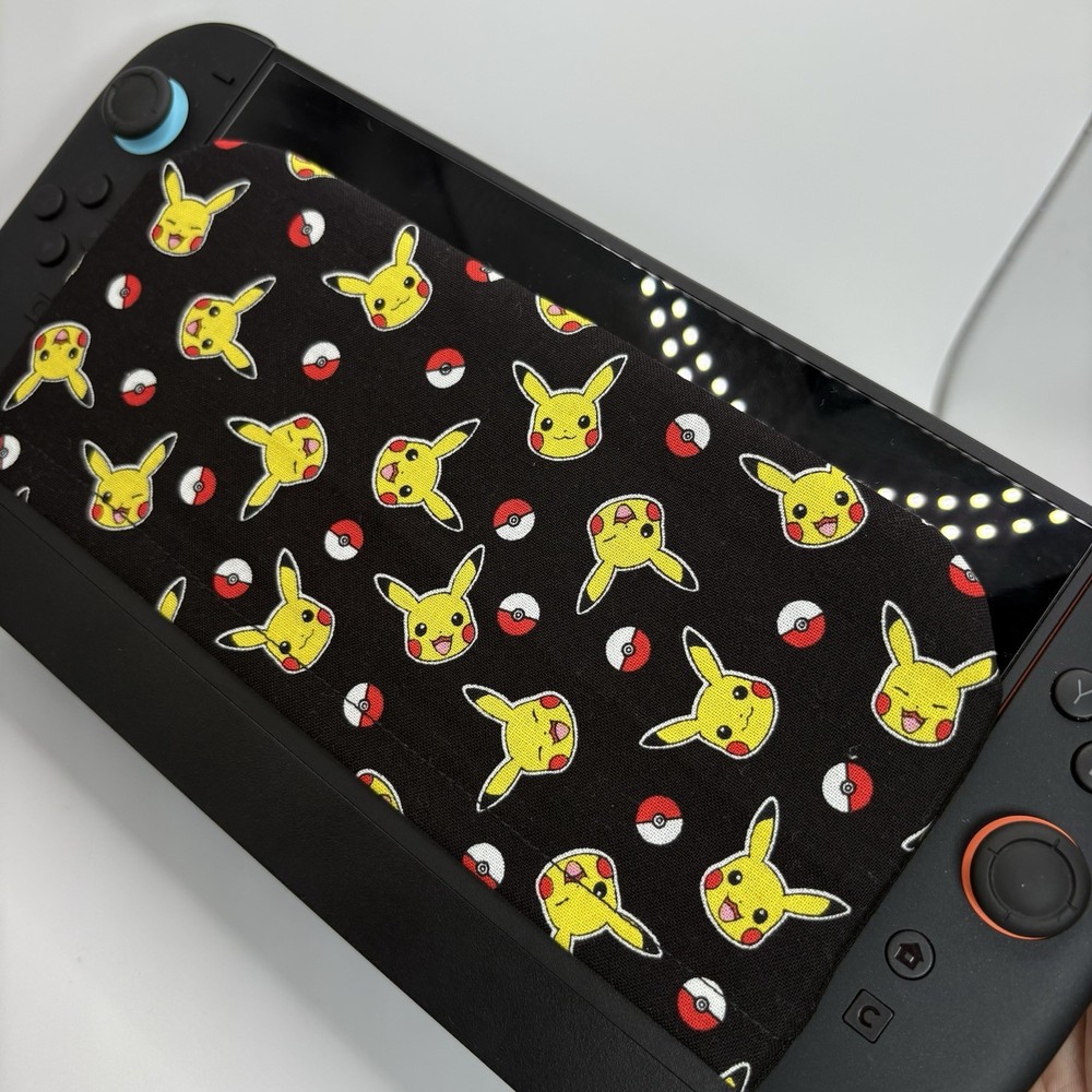 Nintendo Switch 2 Dock Cover Screen Protector Pikachu Pokemon Balls on Black