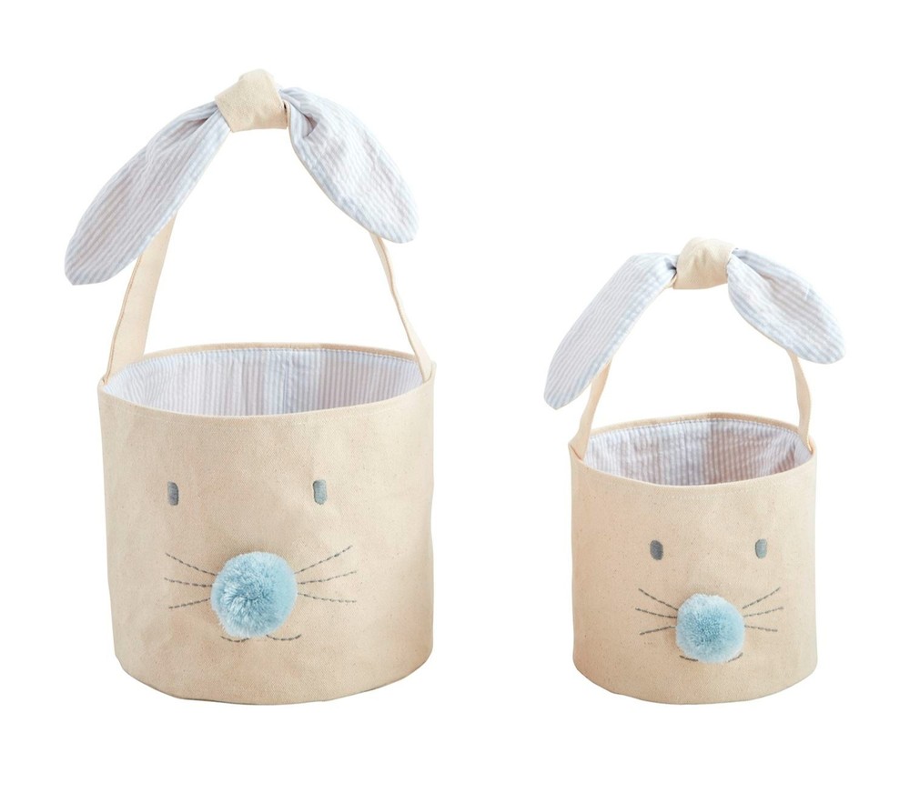 Mud Pie - Blue Bunny Face Easter Basket - Small