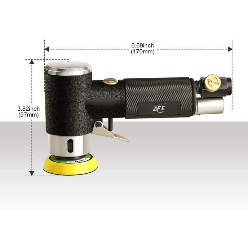 High Efficiency Air Random Orbital Sander W/ Buffing Pads & Sandpapers New