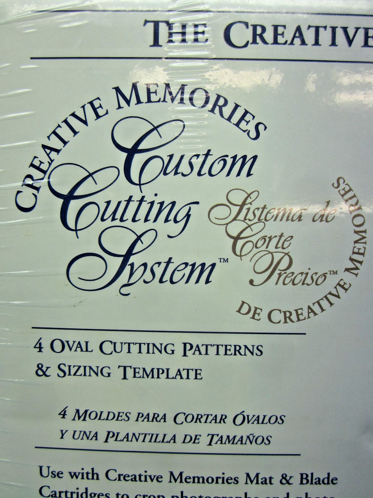 CREATIVE MEMORIES CUTTING SYSTEM, 4 OVAL CUTTING PATTERNS & SIZING TEMPLATE -A33