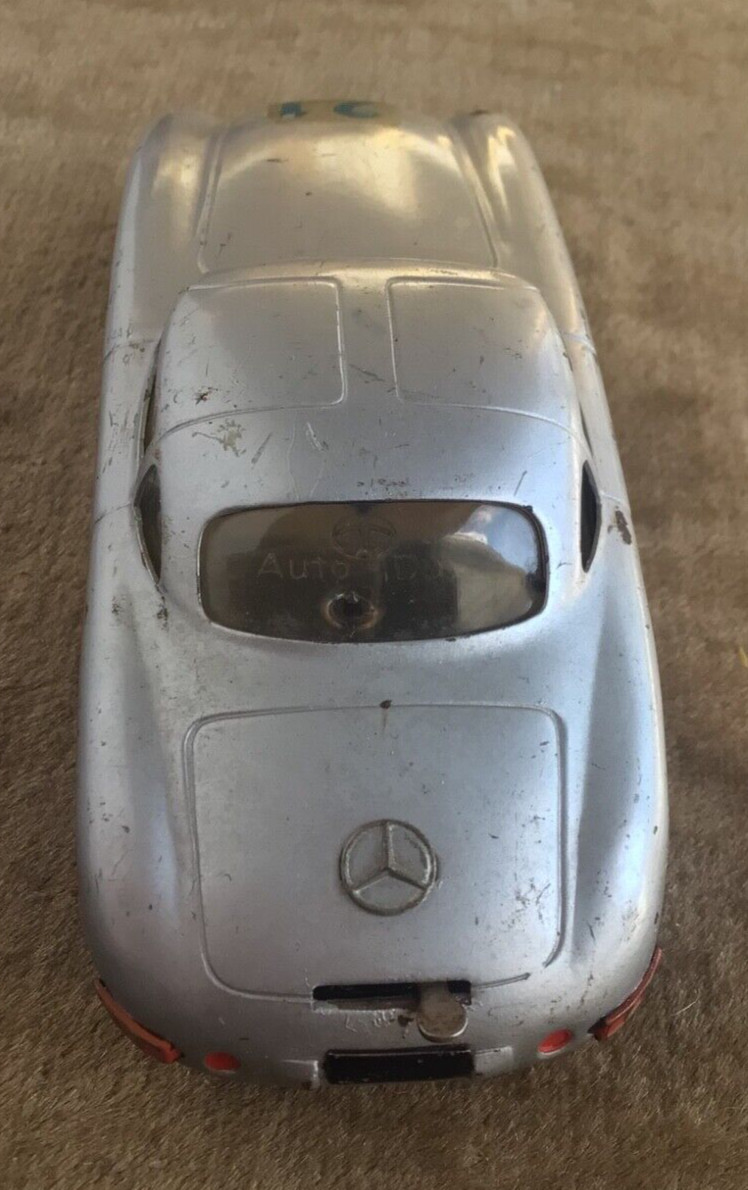 Dux Auto-Dux Clockwork Mercedes 300SL Pan-American 1950s Vtg Wind Up Car w/ Key