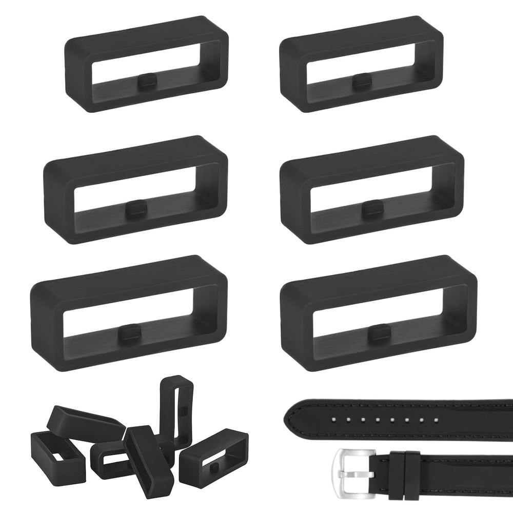 6Pcs Watch Band Loops Watch Strap Holder Loop Black