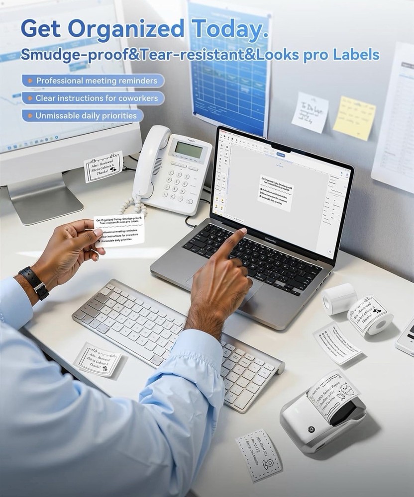 NIIMBOT B1 Label Maker Machine with Tape Portable Bluetooth Thermal Printer Silv