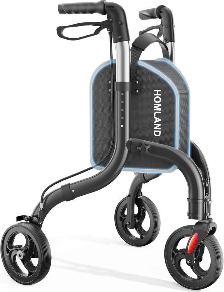 Three Wheel Walker Foldable Aluminum Adjustable Compact Mobility Aid