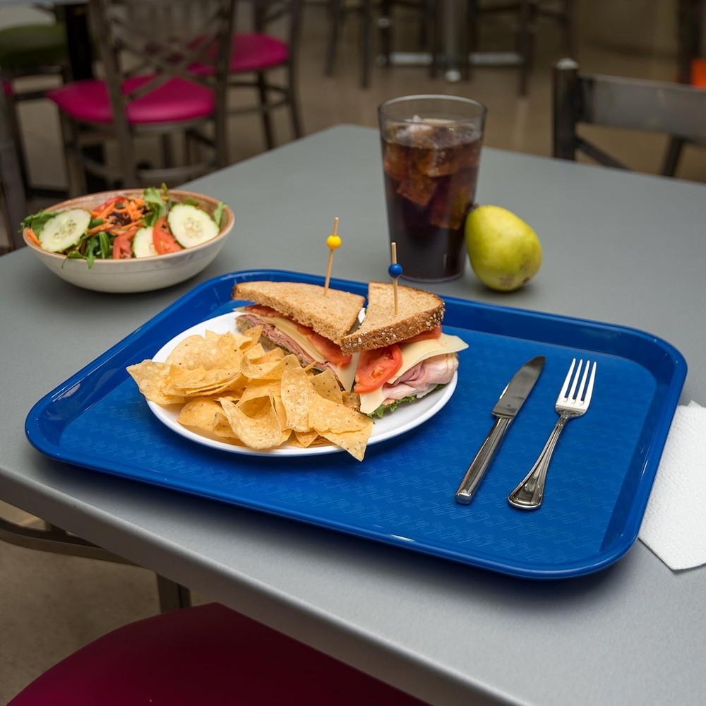 Cafe Fast Food Cafeteria Tray with Patterned Surface for Cafeterias, Fast Foo...