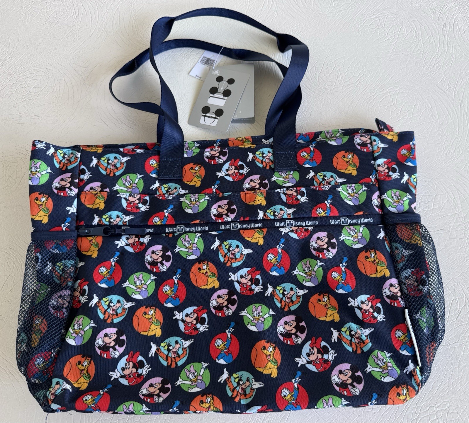 DISNEY PARKS MICKEY & FRIENDS BUBBLE BUTTON TOTE BAG NEW WITH TAGS