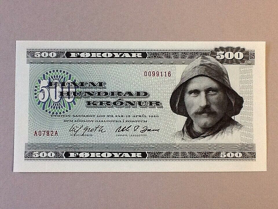 Faeroe Islands 500 Kronur P-22a 1978