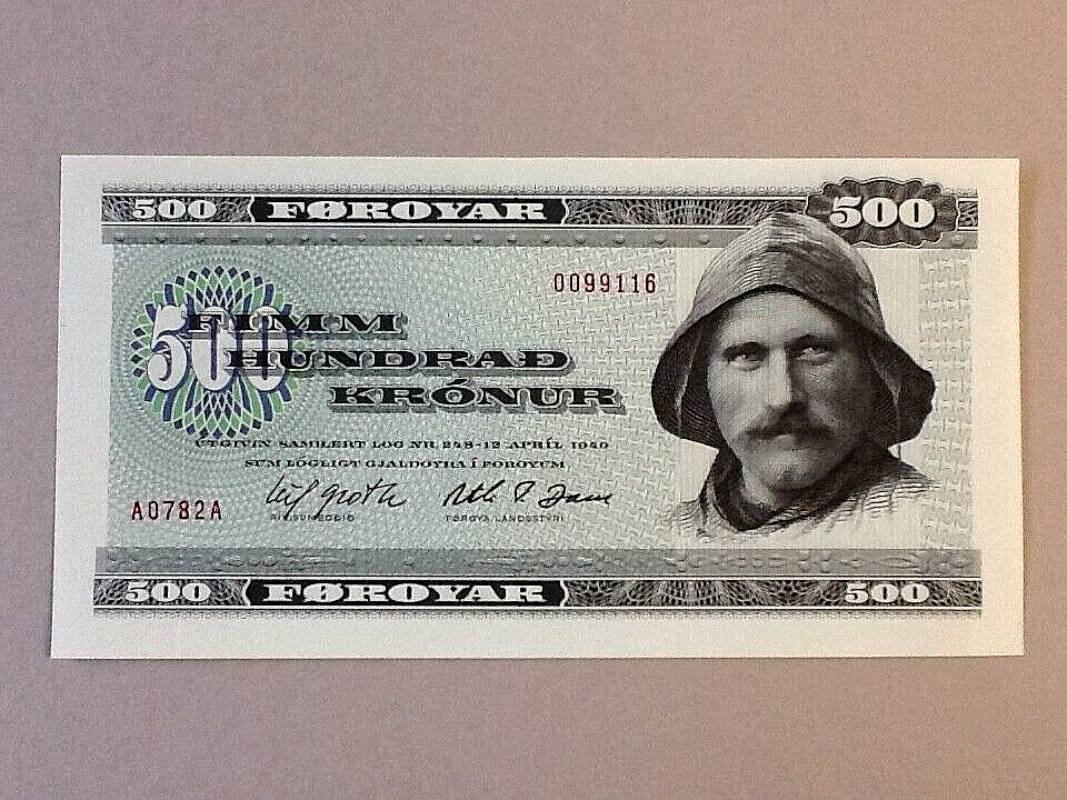 Faeroe Islands 500 Kronur P-22a 1978