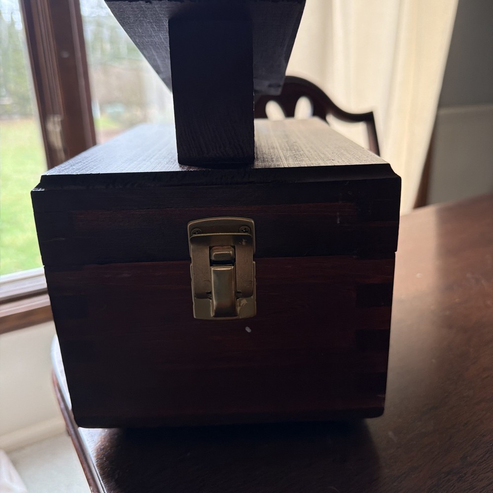 Solid Wood Storage Box w/ Brass Latch | Shoe Care Tool Box Rustic