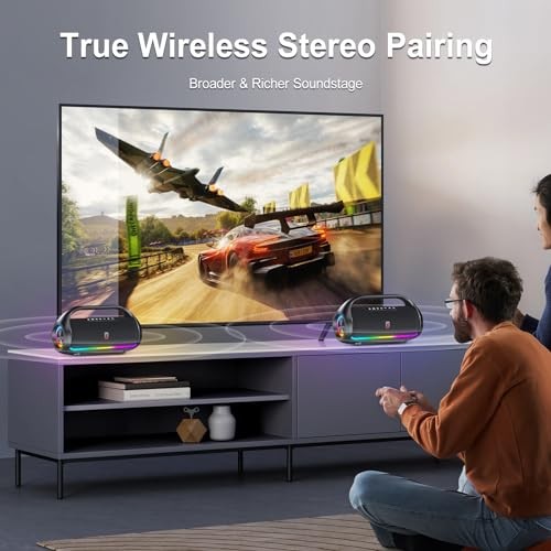 Bluetooth Speaker, IPX5 Waterproof Portable Bluetooth Speaker with No Mic