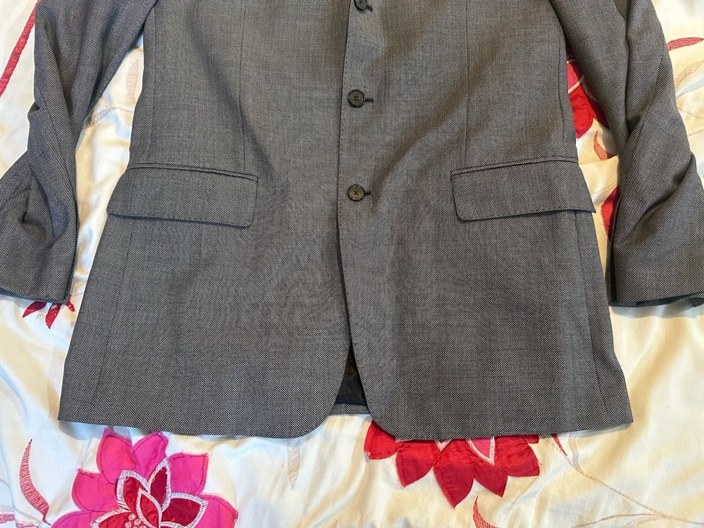 Jaeger Single Breasted Wool Blazer Jacket - Grey - Size 40R