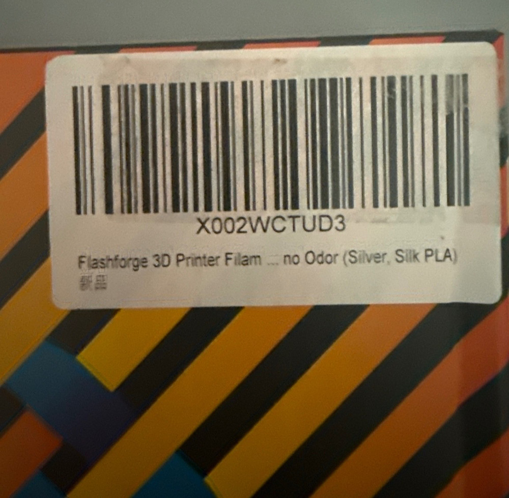 Flashforge 3D Printer Filament PLA Silk Silver 1.75 mm Open Box New