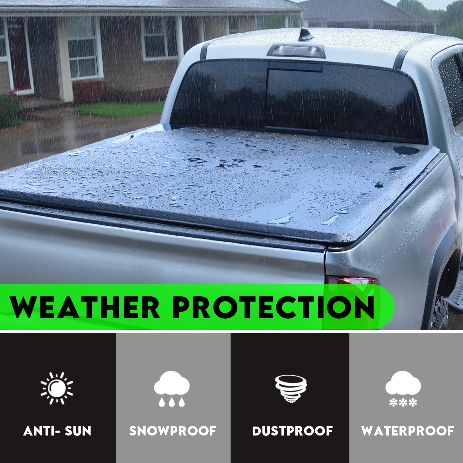 5.8FT Soft Roll-up Tonneau Cover for 19-25 Chevy Silverado/ GMC Sierra 1500