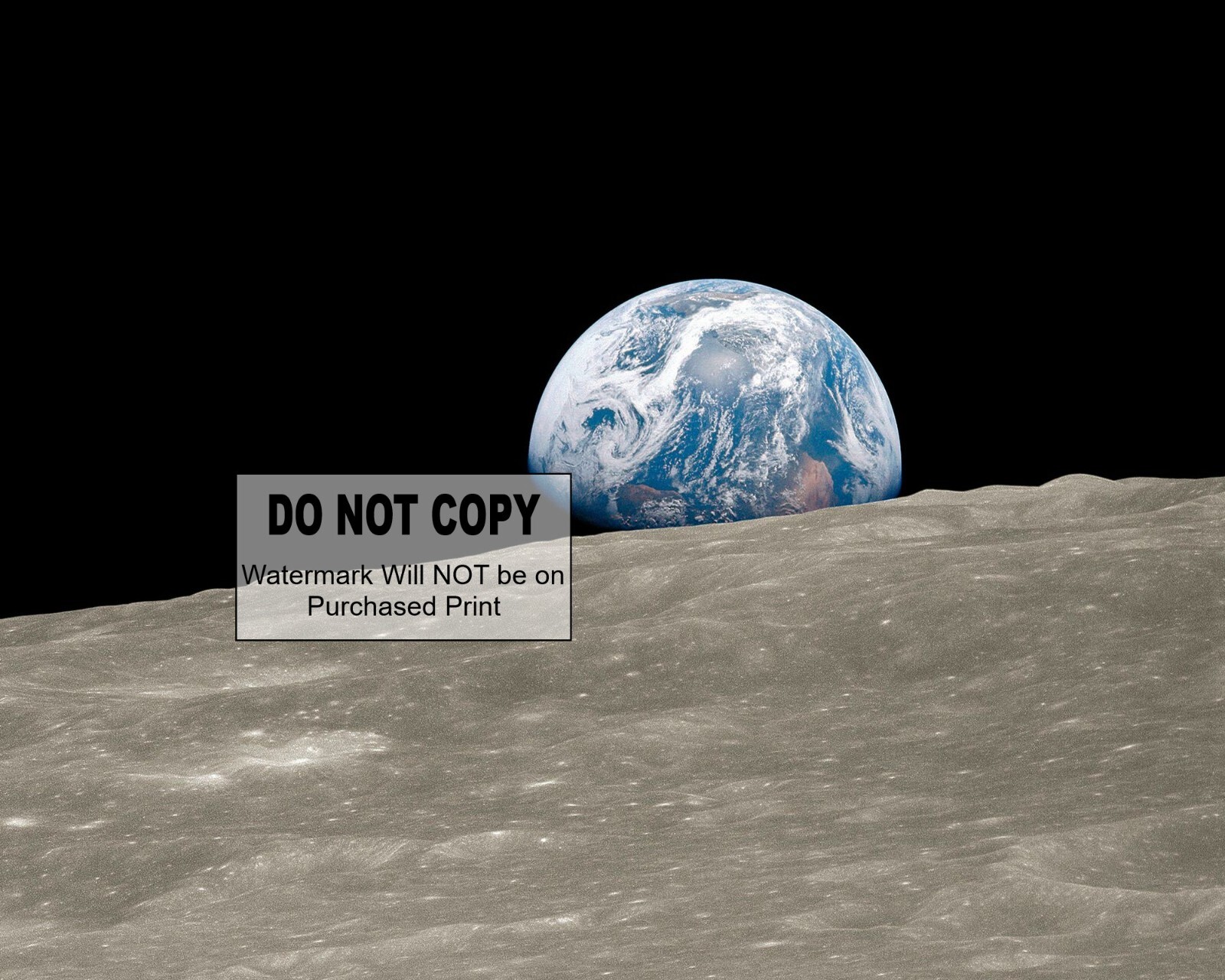 1ST "EARTHRISE" PHOTOGRAPH TAKEN BY HUMAN ON APOLLO 8 - 8X10 NASA PHOTO #2002