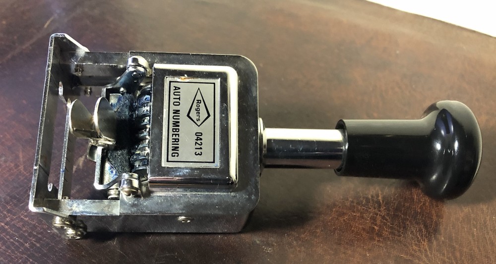 Rogers 04213 Automatic Numbering Machine Stamp