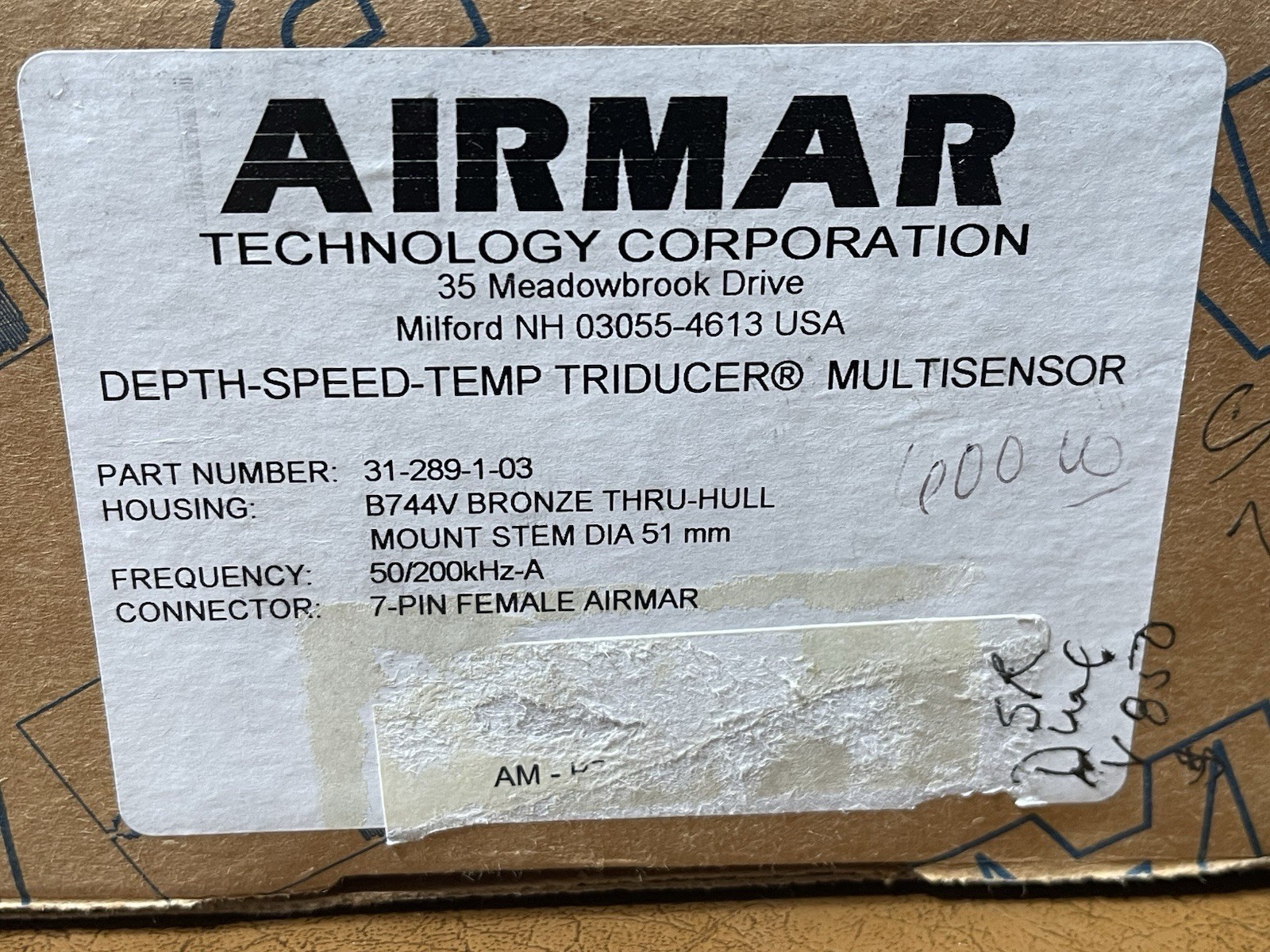 Airmar thru hull transducer B744V Deep-Speed-Temp 7 pin For Simrad